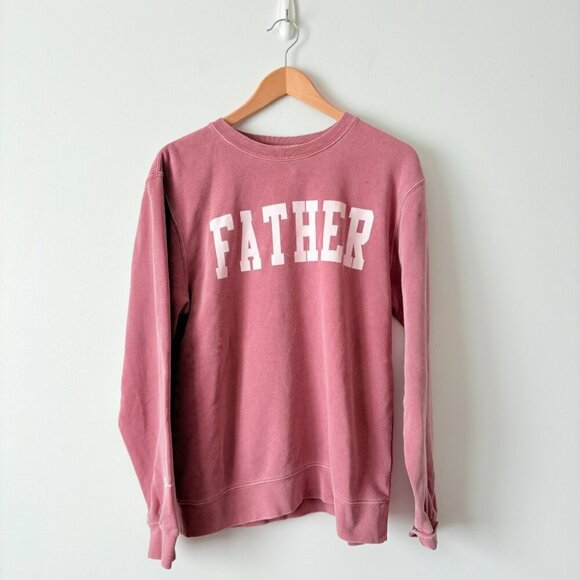 Call Her Daddy “Father” Crewneck Pullover Sweatshirt Vintage Wash Mauve Small - Picture 4 of 8